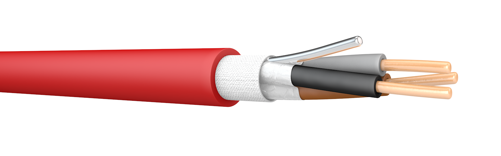 1.5MM 3 Core Red Enhanced Flame Cable Cut To Length